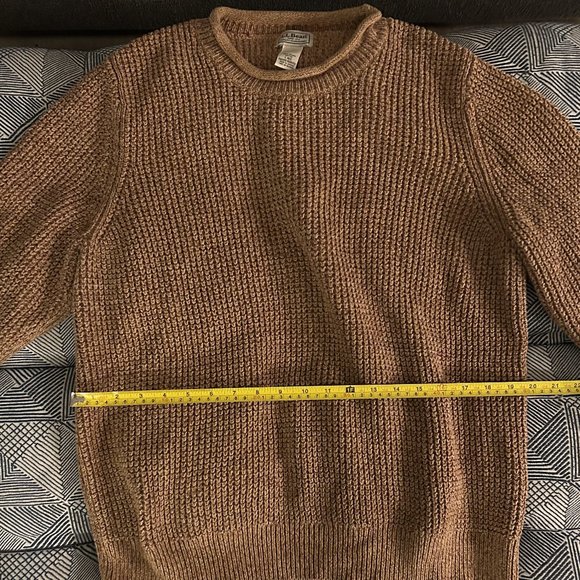 Men's L.L.Bean Organic Cotton Waffle Sweater, Rollneck Crew - Large - Picture 6 of 8